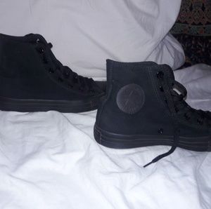 All Black Converse Hightops Chuck Taylors